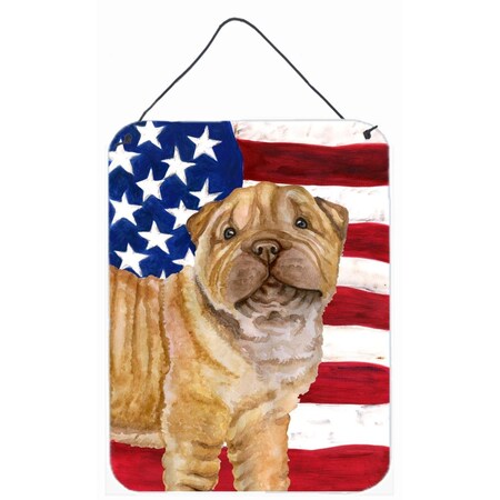 Carolines Treasures Shar Pei Puppy Patriotic Wall or Door Hanging Prints BB9719DS1216